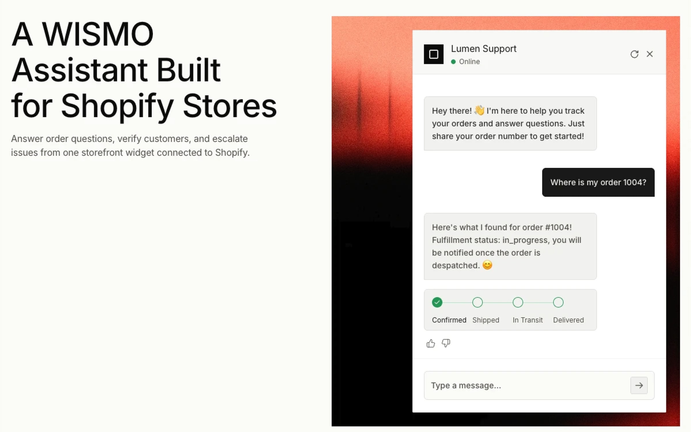 Lumen: AI order-tracking support for Shopify stores